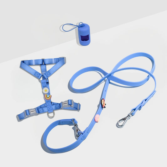 Bundle - Adjustable Dog Harness, Lead, 5 Charms and Poop Bag Holder